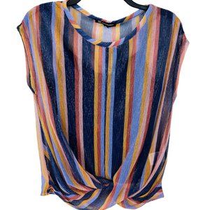 INC Blouse Twist-Hem Top Shimmery Womens Small